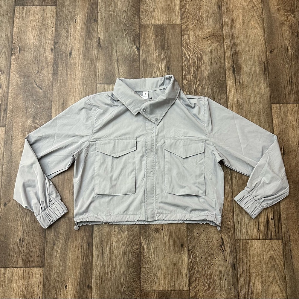 Yogalicious UPF50+ Protection Thin Windbreaker Lightweight Jacket Sz S Gray